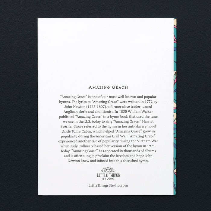 Amazing Grace Hymn Greeting Card — Teal
