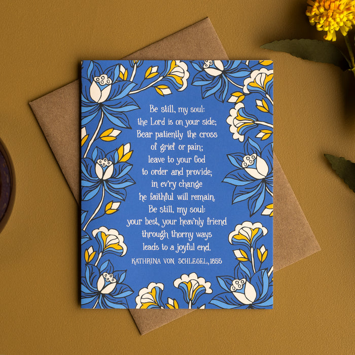 Be Still My Soul Hymn Greeting Card — Midnight