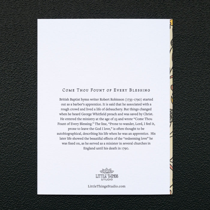 6 Hymn Greeting Cards - Come Thou Fount