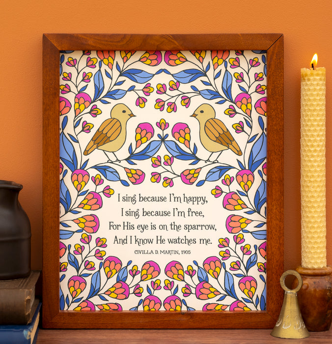His Eye Is On the Sparrow Gospel Song Art Print