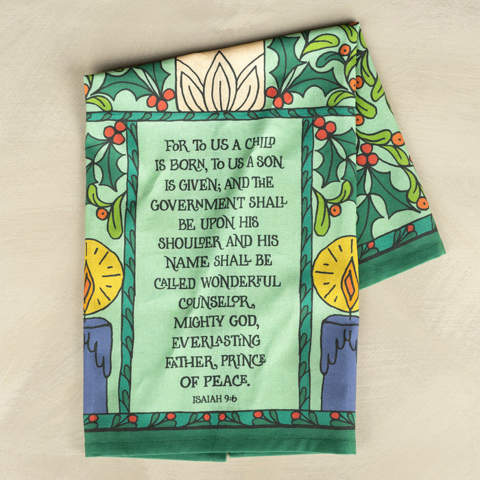For To Us Christmas Tea Towel - full color