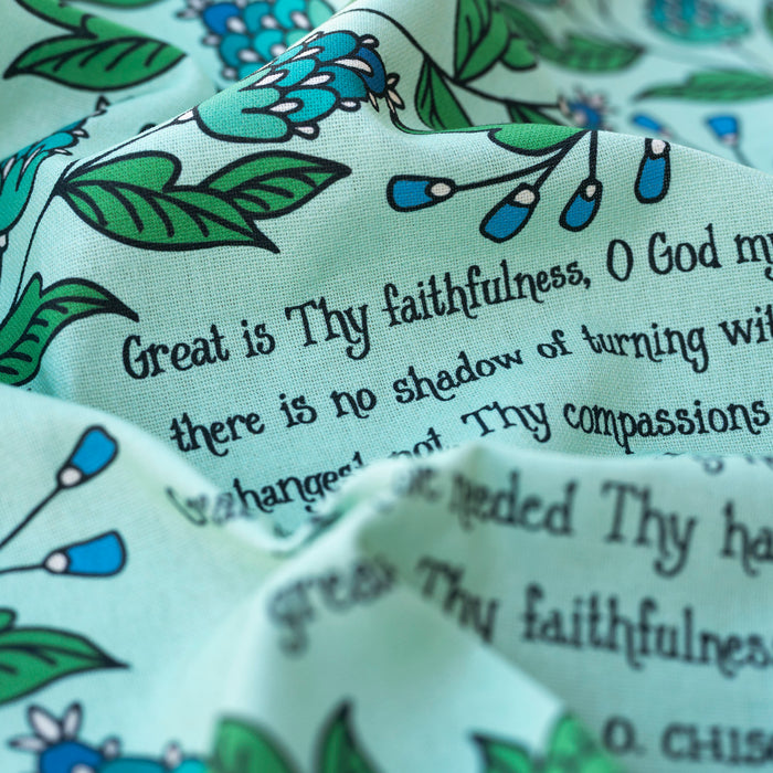 Great Is Thy Faithfulness Hymn Tea Towel – Mint Full Color
