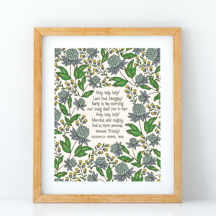 Holy, Holy, Holy! Hymn Art Print - Baby Blue