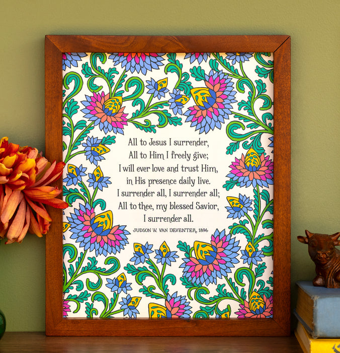 I Surrender All Hymn Art Print