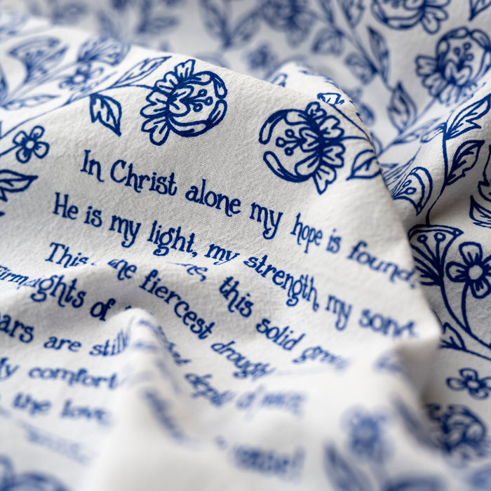 In Christ Alone Hymn Tea Towel  - Blue