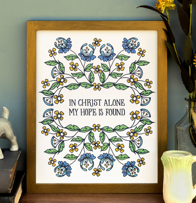 In Christ Alone Hymn Art Print - Folk