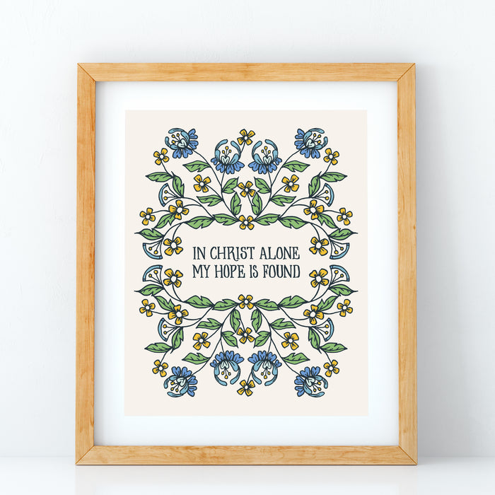 In Christ Alone Hymn Art Print - Folk