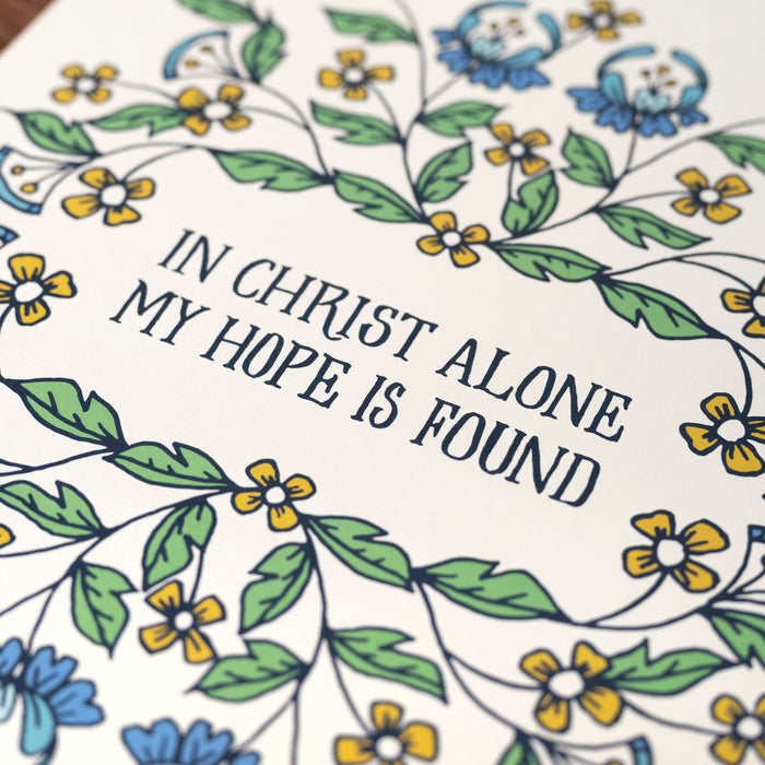 In Christ Alone Hymn Art Print - Folk
