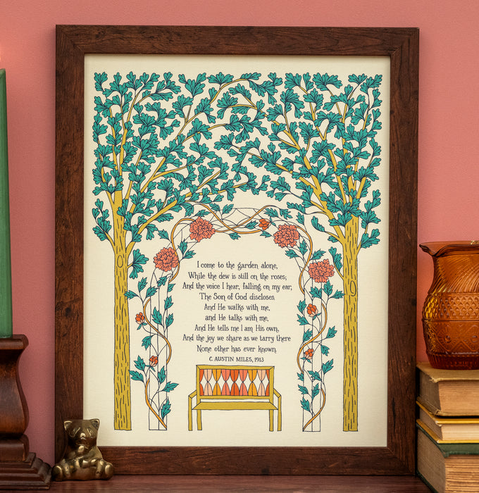 In the Garden Gospel Song Art Print - 11x14 - Cream