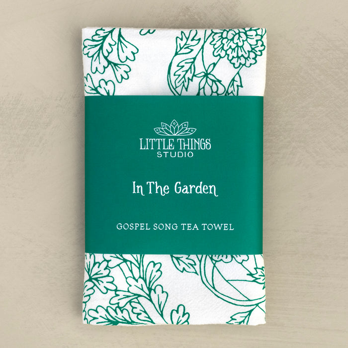 In The Garden Gospel Song Hymn Tea Towel