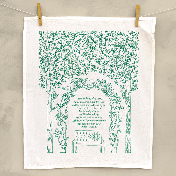 In The Garden Gospel Song Hymn Tea Towel