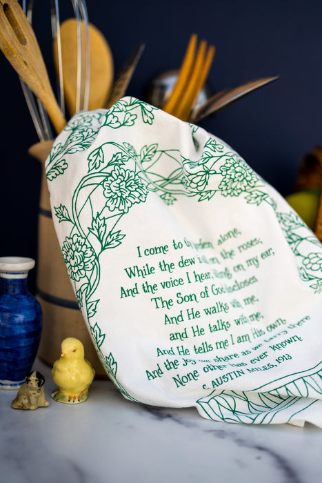 In The Garden Gospel Song Hymn Tea Towel
