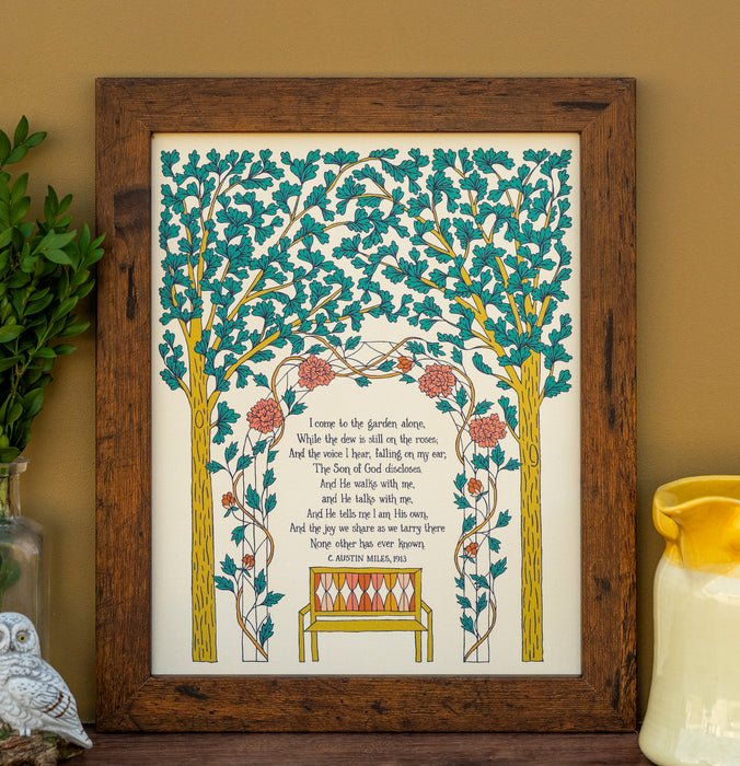 In the Garden Gospel Song Art Print - Cream
