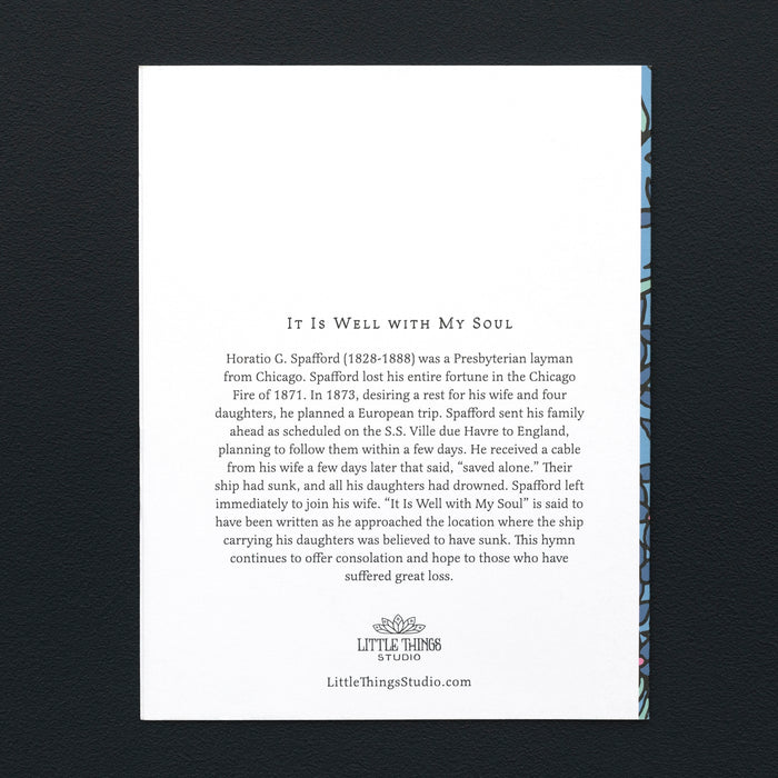 It Is Well With My Soul Hymn Greeting Card — Blue