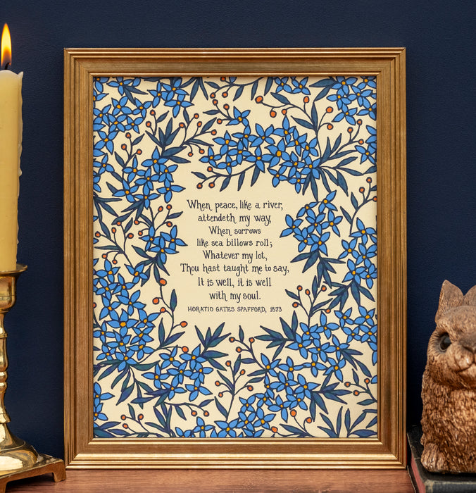 It Is Well Hymn Art Print - Vanilla