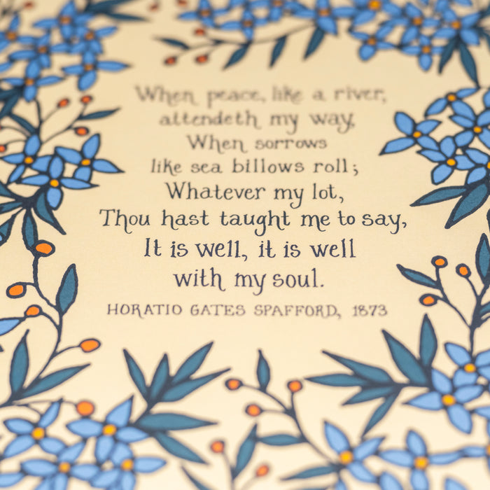 It Is Well Hymn Art Print - 11x14 - Vanilla