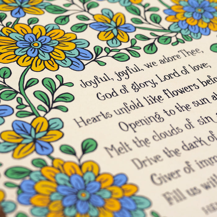 Joyful, Joyful, We Adore Thee Hymn Art Print - Cream