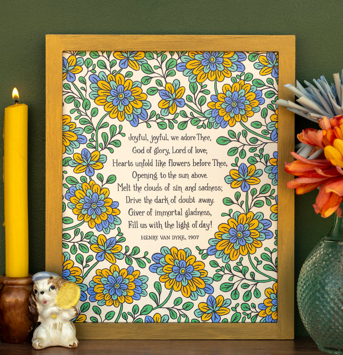 Joyful, Joyful, We Adore Thee Hymn Art Print - Cream