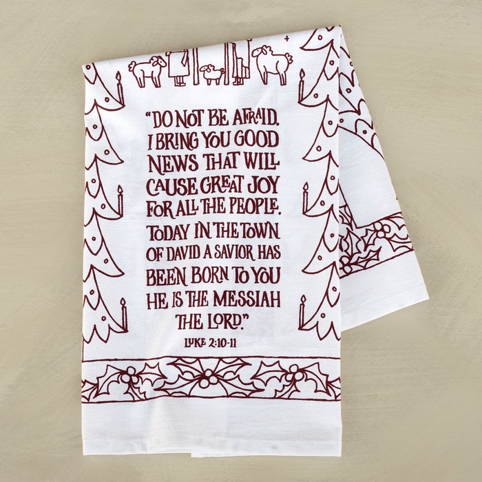 Great Joy for All the People Christmas Tea Towel