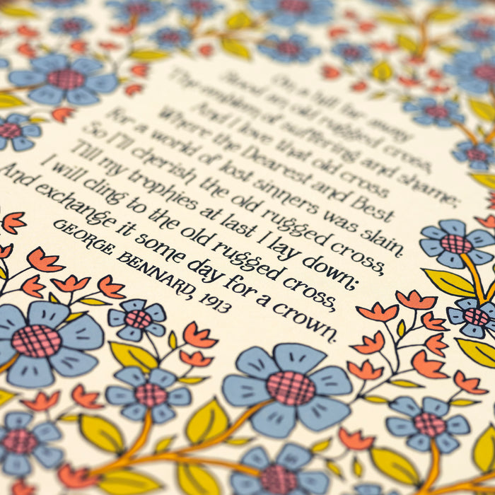 Old Rugged Cross Hymn Art Print