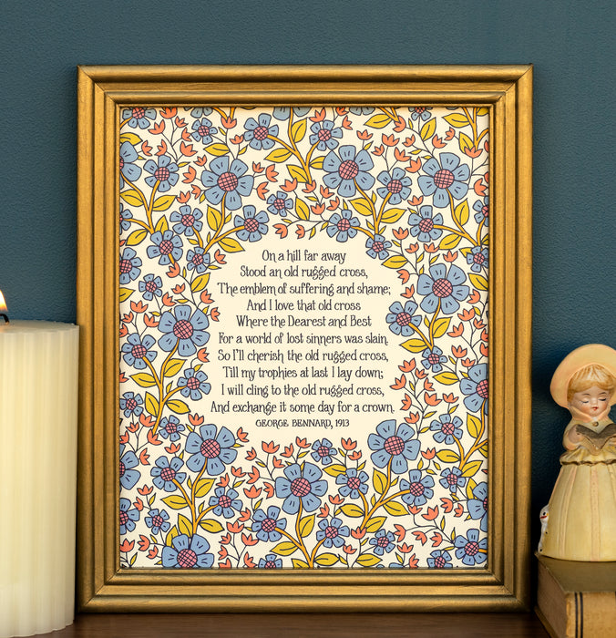 Old Rugged Cross Hymn Art Print