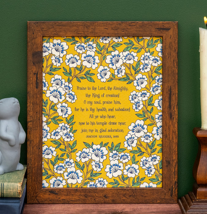 Praise to the Lord Hymn Art Print