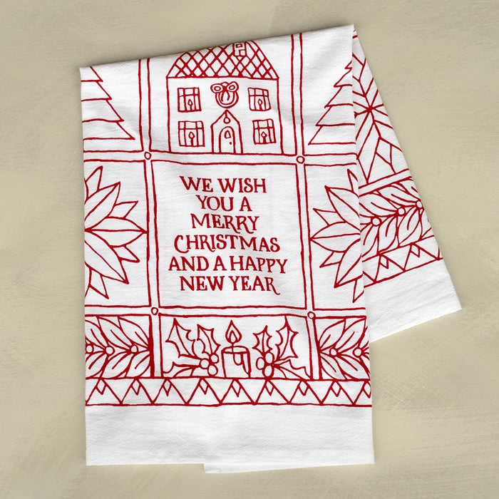 We Wish You A Merry Christmas Tea Towel