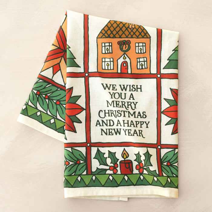 We Wish You Christmas Tea Towel - Full Color