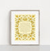 Be reminded of truth with the "How Great Thou Art" print featuring the beloved hymn text surrounded by tangerine and olive floral against a cream background, shown styled in a frame against a white background.