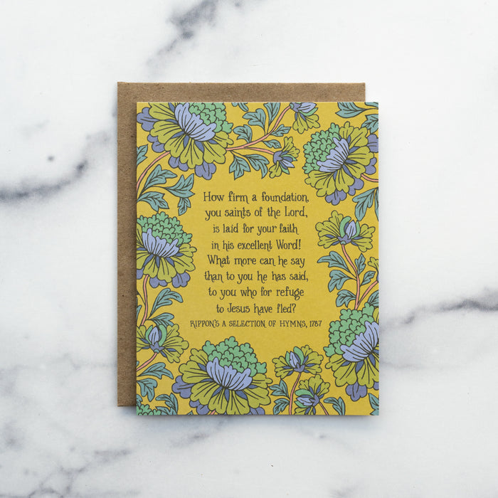 How Firm a Foundation Hymn Greeting Card