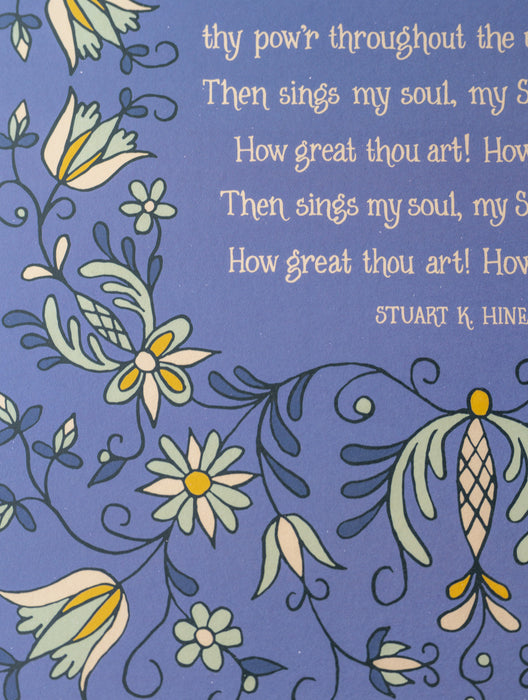 Seconds Sale - How Great Thou Art Hymn Art Print - 11x14