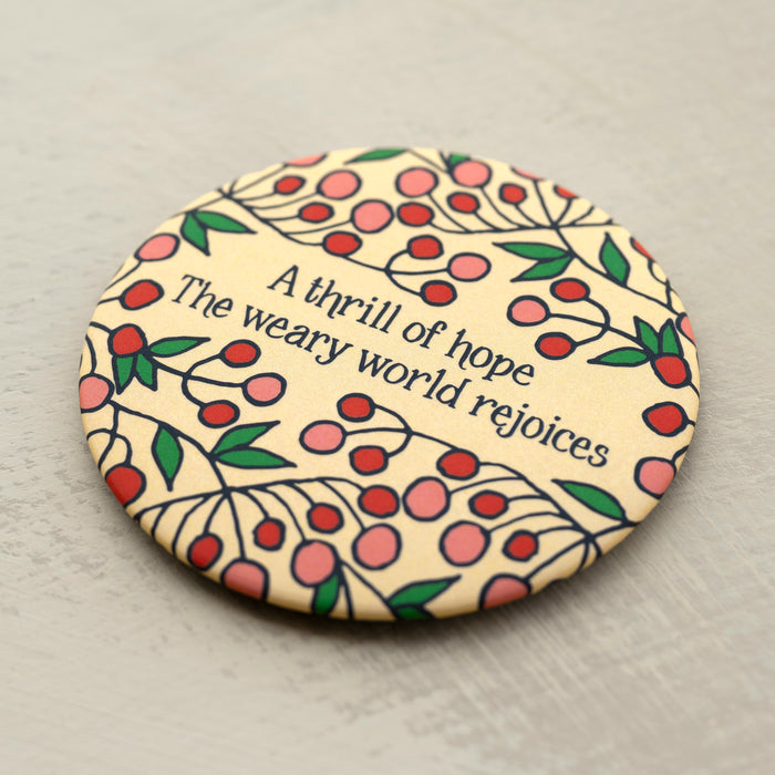 3 Round Christmas Magnets - Christmas Floral Set