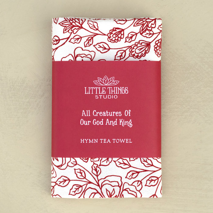 All Creatures Hymn Tea Towel — 24"x20"