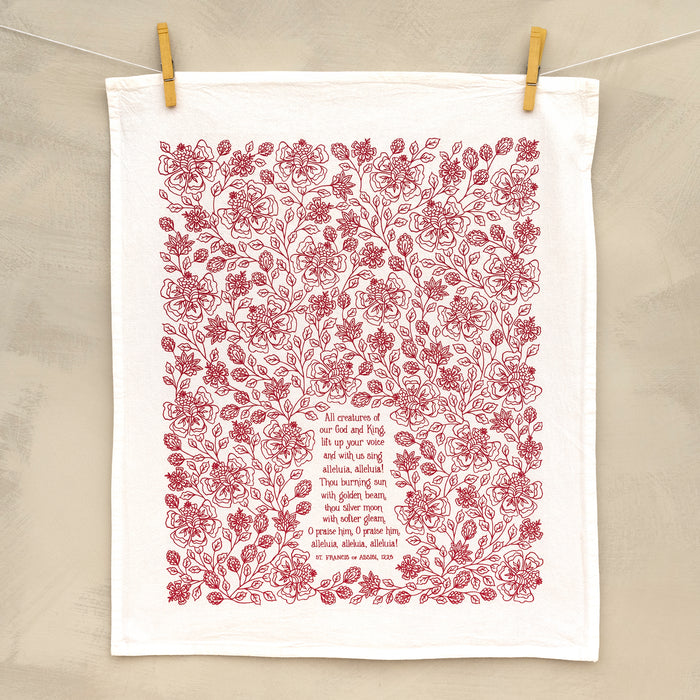 All Creatures Hymn Tea Towel — 24"x20"