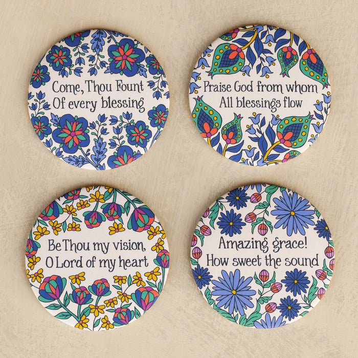 4 Round Hymn Magnets - Set #4