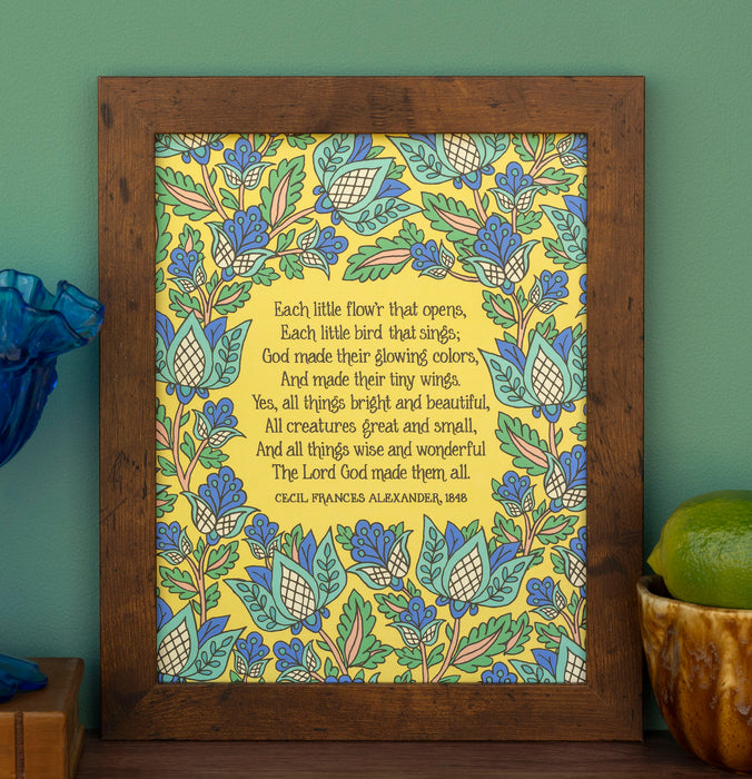 All Things Bright and Beautiful Hymn Art Print