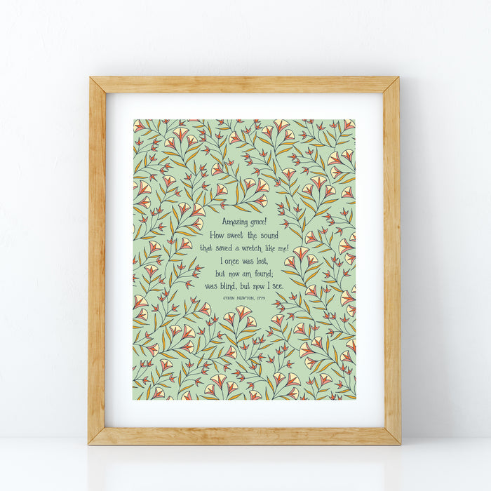 Amazing Grace Hymn Art Print