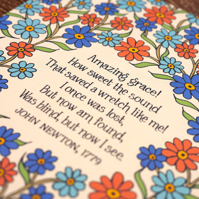 Amazing Grace Hymn Art Print