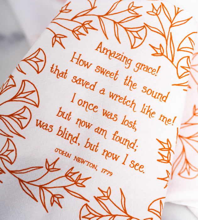 Amazing Grace Hymn Tea Towel — 24"x20"