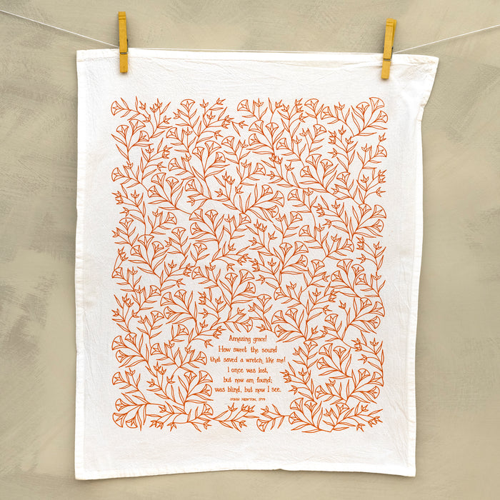 Amazing Grace Hymn Tea Towel