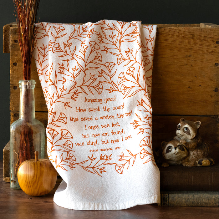 Amazing Grace Hymn Tea Towel