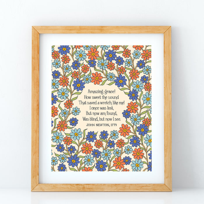 Amazing Grace Hymn Art Print