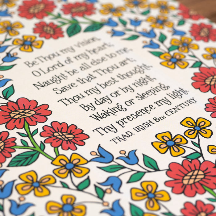 Be Thou My Vision Hymn Art Print - Primary Floral