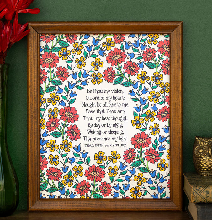 Be Thou My Vision Hymn Art Print - Primary Floral