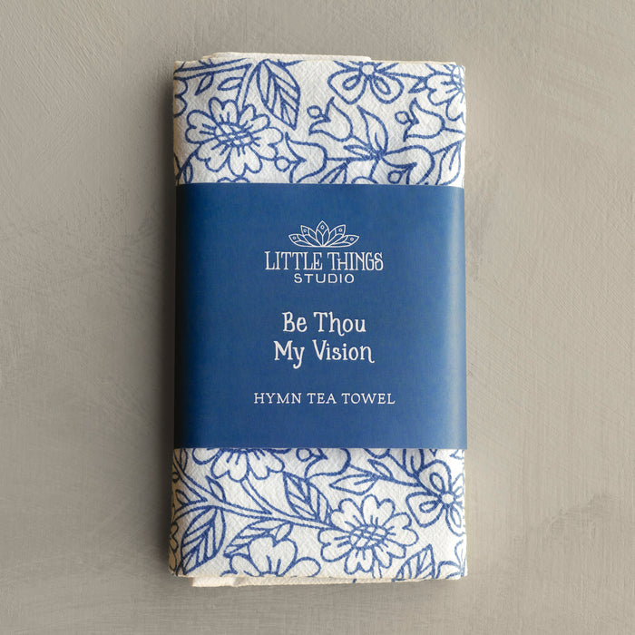 Be Thou My Vision Hymn Tea Towel - Light Blue
