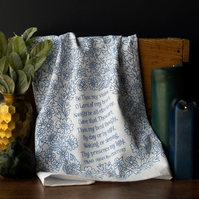 Be Thou My Vision Hymn Tea Towel - Light Blue