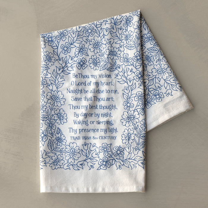 Be Thou My Vision Hymn Tea Towel - Light Blue