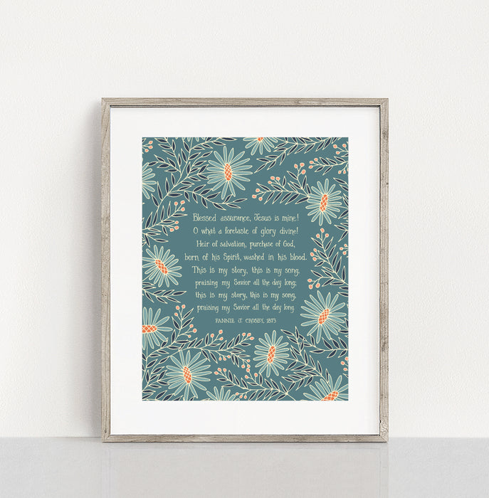 Blessed Assurance Hymn Art Print - 11x14