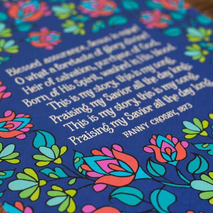 Blessed Assurance Bright Bloom Hymn Art Print