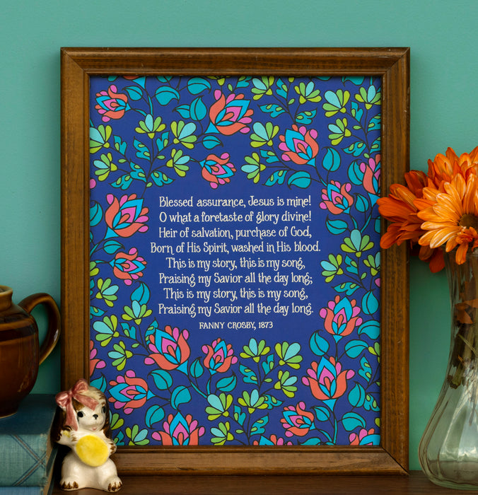 Blessed Assurance Bright Bloom Hymn Art Print